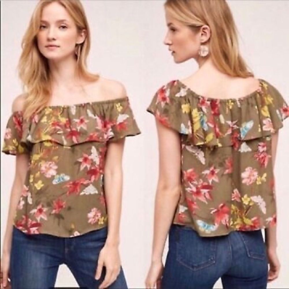 Maeve Off The Shoulder Floral Blouse size Small